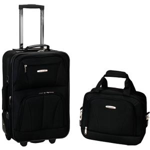 Rockland Fashion Softside Upright Luggage Set, Expandable, Black, 2-Piece (14/19)