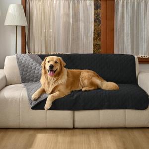 Amazon Basics Couch Cover for Dogs, Washable Anti-Slip Blanket for Bed Sofa, Quilted Furniture Protector for Indoor Pets, 70x30 Inches, Gray