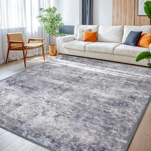 Shilucheng 5x7 Rugs for Living Room, Soft Indoor Abstract Area Rug for Bedroom Laundry Room Decor (Gray/Blue)