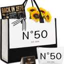 Lamyba 50th Birthday Gifts for Her, 50s Birthday Decorations for Women/Wife/Mom/Friends/Sister, Back in 1976 Poster, No 50 Tote Bag