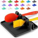 Zulay Kitchen Silicone Utensil Rest - BPA-Free, Durable Spoon Rest with Drip Pad - Heat-Resistant for Stove Top & Counter - Kitchen Gadget Holder (Medium, Night Black)