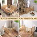 Freestanding Dog Gate Indoor, 23" H Wooden Foldable Dog Gates, No-Painted Portable Puppy Gate for Doorways Stairs- 4 Panels