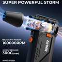 AHNR Compressed Air Duster, 160,000RPM Powerful Electric Air Duster Blower Rechargeable with Brushless Motor, 3-Gear Adjustable Mini Air Blower Cordless for Computer, Keyboard, Home, Outdoor and Car