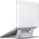 MOFT Laptop Stand for Desk, Adhesive MacBook Computer Stand with 2 Adjustable Viewing Angles, Foldable and Portable Laptop Riser Compatible with 11"-16" Laptops, Silver(Adhesive Version)