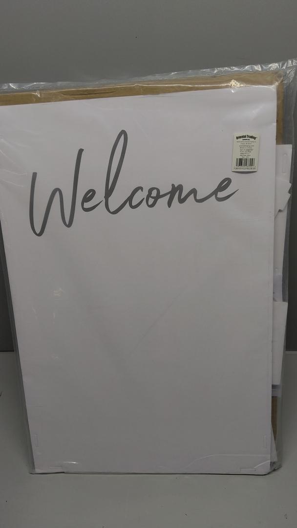 Wooden "Welcome" Sign with Flower Box Holder  16" x 24" (1 Pc) - Rustic Tabletop Decoration for Weddings, Parties & Home Entryways