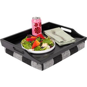 ROSSIE HOME Wood Bed Tray Lap Desk with Detachable Cushion, Serving Tray - Buffalo Check - Fits up to 15.6 Inch Laptops - Style No. 76108