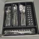 21-Piece Modern Stainless Steel Silverware Sets with Organizer Tray Silver Tableware Cutlery Set Fork Spoon and Knife Flatware Sets Heavy Duty Eating Kitchen Utensil Set Service for 4, Dishwasher Safe (12.8" x 11.3")