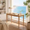 Solid Wood Small Computer Desk,Writing Study Gaming Table for Bedroom, Home Office Desk for Work, No Chair Included, Easy Assembly(Oak, 31.5" × 18.9" × 29.5")