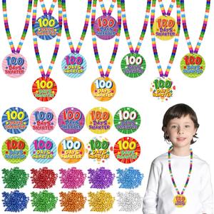 Cinrobiye 12 Pack 100 Days of School Craft Kit DIY 100th Day of School Accessories Making with 100 Days Card for Teacher Celebrate 100 Days Party Gifts Classroom Reward Activities Party Supplies
