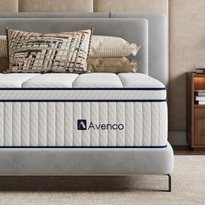 Avenco Twin Mattress 10 inch, Twin Hybrid Mattress in a Box | Individual Pocket Coils & Cooling Gel Memory Foam, Motion Isolation, Pressure Relief, CertiPUR-US Certified, Medium Firm