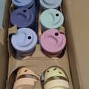 Elk and Friends Kids + Toddler Glass Cups | The Original 8oz Glass Mason Jar with Sleeves + Lids | Silicone Straws + Stopper | Smoothie Cup | Food Storage | Spill Resistant | Dishwasher Safe | 8 Pack (Blush/Lilac/Peach/Lemon/MistyBlue/Gray/Sage/Navy)