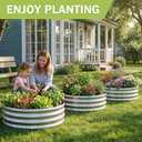 AHEONLAR 3Pack 2x2x1 ft Round Galvanized Raised Garden Bed Kit Round Metal Flower Box Large Planter Raised Beds Outdoor Garden for Planting,Fruit,Herb-Sliver