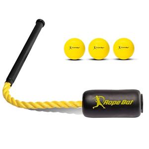 Original Patented Rope Bat Swing Trainer w/ 3 Balls – Baseball & Softball