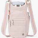 Telena Water Bottle Holder with Strap RFID Crossbody Bags for Women for Walking, Hiking, Cycling Pink