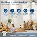 Outdoor Ceiling Fan with Remote: 100 Inch Large Fan - Industrial Ceiling Fan with Light for Patio Shop Garage Brushed Nickel Silver, 100 Inch With Light - 8 Blades