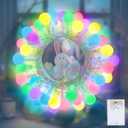 LYHOPE Easter Pastel Light, 19.3ft 60 LED Globe Decoration Lights, Battery Powered Pastel String Lights for Easter, Party, Fireplace, Mantels, Entrance, Tree, Home Decor, Clear Wire, Indoor Decor