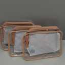 PACKISM Clear Makeup Bag - TSA Approved Toiletry Bag for Travel Size Toiletries, Travel Clear Toiletry Bag Quart Size Bag, Carry on Airport Airline Compliant Bag, Rose Pink(for age 12 or above) (Medium)
