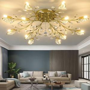 12-light Crystal Flush Mount Ceiling Light,32.3 Inch Gold Leaf Chandeliers
Crystal Semi Flush Mount Fixture,Vintage Branch Chandeliers G9 Bulbs for Dining Room,Living Room,Bedroom,Hallway,Entryway