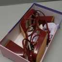 Reitoye Strappy Platform Heels for Women Ankle Strap Chunky Block Heel Square Open Toe Heeled Sandals for Party Wedding Prom Dress (6, Burgundy)