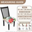 Stretch Dining Chair Seat Covers Set of 6,Dining Chair Slipcovers, Floral Printed Chair Covers,Soft Fabric Washable Upholstered Chair Seat Protector, No Rear Covers for Home Kitchen Dining Room (Summer Flowers B)