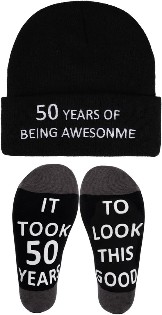50th 60th 70th Birthday Gifts for Men Him Fathers Day Dad Gifts from Daughter Son Wife Funny Socks for Men Him