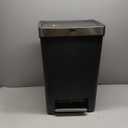 Rubbermaid Premier Series III Step-On Trash Can for Home and Kitchen, with Stainless Steel Rim, 12.4 Gallon, Charcoal, for Home/Kitchen/Garage/Apartment/Office