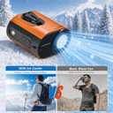 Waist Belt Clip Fan, Rechargeable Wearable Fan, Ice Cooling & Flashlight | 5 Speeds,13000RPM, 20H Long Runtime, Hands-Free Wearable Fan for Night Work, Camping & Outdoor Jobsite Orange