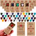 50 Sets Pocket Hug Token Gifts Small Crystal Heart Stones Bulk with Boxes Mini Heart Shape Natural Stones for Colleagues Family Distance Social Celebration of Life Gifts(Classic)
