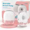 Hands-Free Breast Pump, Wearable & Portable Electric Pump, Strong Suction, 3 Modes & 8 Levels Wireless Breastfeeding Pump with 19mm-27mm Flange Inserts, 2-Pack (White)