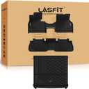 LASFIT Floor Mats & Cargo Liner for BMW IX 2022-2024 2025 2026 xDrive45 xDrive50 xDrive60 M60 M70, All Weather Protection Floor Liners, TPE Car Mat for BMW Accessories 1st & 2nd Row & Trunk Full Set