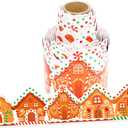 36 Ft Christmas Bulletin Board Border Roll, Christmas Gingerbread House Bulletin Border Trim for Classroom Home Office Window Bulletin Board Holiday Birthday Party Favor Decoration
