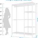 Ulif F2 Clothes Rack, 5 Tiers Heavy Duty Garment Rack for Bedroom, Freestanding Adjustable Closet Storage Organizer, 46.1" W x 15.4" D x 78.3" H, Load 630lbs, Upgraded White
