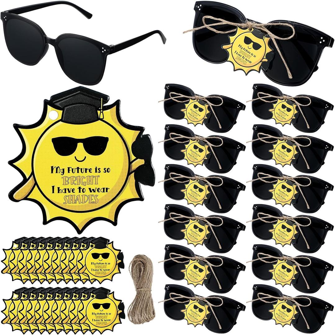 Saysurey 51 Pcs Graduation Gifts Kids Sunglasses My Future Is Bright I Have to Wear Shades Cards Graduation Party Favor