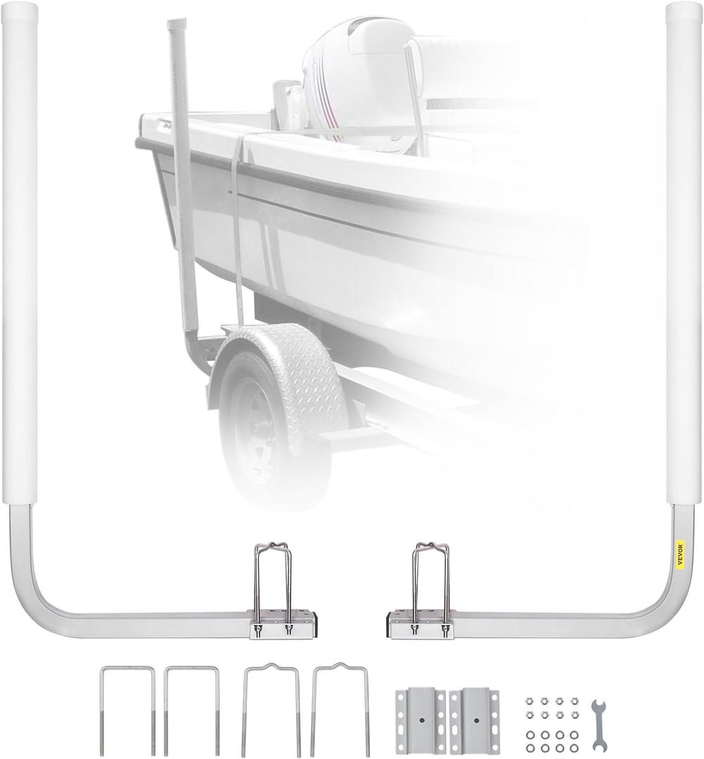 VEVOR Boat Trailer Guide, 16.7"- 60 Adjustable Design Trailer Guide Poles, 2PCS Trailer Guide-Ons for Ski Boat, Fishing Boat or Sailboat Trailer, 40"