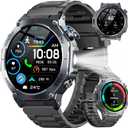 Jugeman Military Smart Watch for Men Answer Make Calls, 5ATM Waterproof Rugged Fitness Tracker with GPS, LED Flashlight, Compass, Heart Rate Sleep Monitor,1.43" AMOLED Display Smartwatch