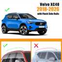 KINGGERI 300lbs Roof Rack Cross Bars Compatible with Volvo XC40 XC-40 2018-2026, Lockable Heavy Duty Aluminum Roof Rails Crossbars Cargo Bars Canoe Snowboard Rooftop Black Carrier Luggage