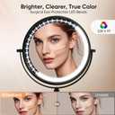 Professional 9" LED Makeup Mirror with Lights, 1X/10X HD Magnification, High-CRI 97 Daylight, 3 Color Dimmable Light, Rechargeable 4000mAh Cordless Vanity Mirror, Adjustable Height & 360 Rotation