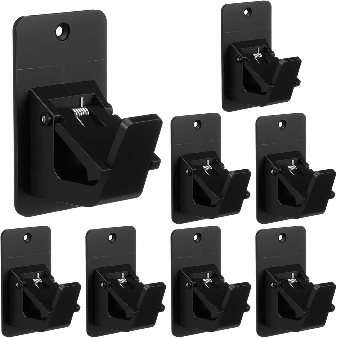 8pcs Self Adhesive Curtain Rod Holders,Universal No Drill Curtain Rod Brackets,Load-Bearing Up to 30 LB Nail Free Curtain Rod Hooks for Bathroom, Bedroom, Livingroom, Kitchen