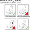 FH Group Front Set Premium Cloth Car Seat Covers for Low Back Car Seat with Removable Headrest, Universal Fit, Airbag Compatible Seat Cover for SUV, Sedan, Beige (Gray)