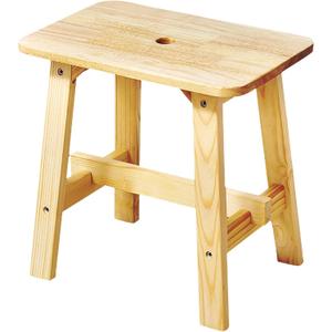 Solid Wood Stool, 18 Inch Rectangle Patio Wooden Stools (Rectangle 18")