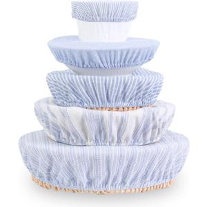 Reusable Bowl Covers, 5 Size Stretch Cloth Bowl Covers for Bread Proofing, Cloth Fabric Bowl Cover for Food Fruits Leftover (N)