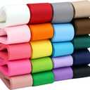 Grosgrain Ribbon 1 inch Ribbon 20 Solid Color Assortment, 1" X 2 Yard Each, Total 40 Yds Per Package, Thin Grosgrain Thick Fabric Ribbons for Crafts, Hair Bow Supplies
