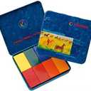Stockmar Beeswax Block Crayons, Set of 8 - Non Toxic, Safe, Natural Jumbo Crayons For Kids & Adults - Waldorf Homeschool -Waldorf Art Supplies - In Storage Tin Case, Made in Germany
