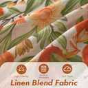 DriftAway Orange Harvest Linen Valances for Windows Light Filtering Floral Kitchen Valance Autumn Fall Printed Vintage Privacy Topper 3 inch Rod Pocket 52 Inch by 18 Inch Orange Coral Gold
