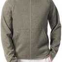 BASS OUTDOOR mens Full Zip Front Long Sleeve Fleece Sweater Jacket Standard Large