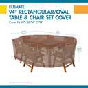 DUCKCOVERS Ultimate Waterproof 96 Inch Rectangular/Oval Patio Table with Chairs Cover