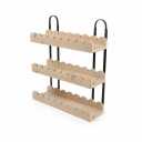 Wood Floating Shelves for Wall,Nursery Bookshelf,Kids Book Shelf,Baby Toys Storage Decor Organizer Wall Mounted for Living Room Bedroom,Wavy Edge,Preassembled, Pack 3