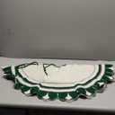 Mr. Pen- Christmas Tree Skirt, 36", Green & White Knitted Christmas Skirt Tree, Xmas Tree Skirt, Christmas Skirts for Xmas Trees, Skirt for Christmas Tree, 36 Inch Tree Skirt 36 Inch