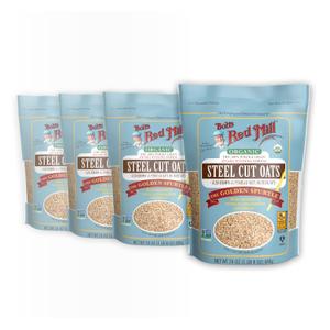 Bob's Red Mill Organic Steel Cut Oats, 24oz (Pack of 4) - Non GMO, Whole Grain, Vegan, Kosher (EXP 06/19/28)