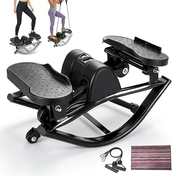 Rock Stepper Side to Side, with Digital Display, Workout Machine for Legs & Glutes,Side Stepper, Mini Stepper for Home, Apartment and Dormitory Use Home Workout The Rock Stepper